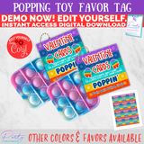 Among Us Pop It Valentine Favor Tag INSTANT DOWNLOAD