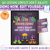Halloween Costume Contest Printable Ballot and Sign