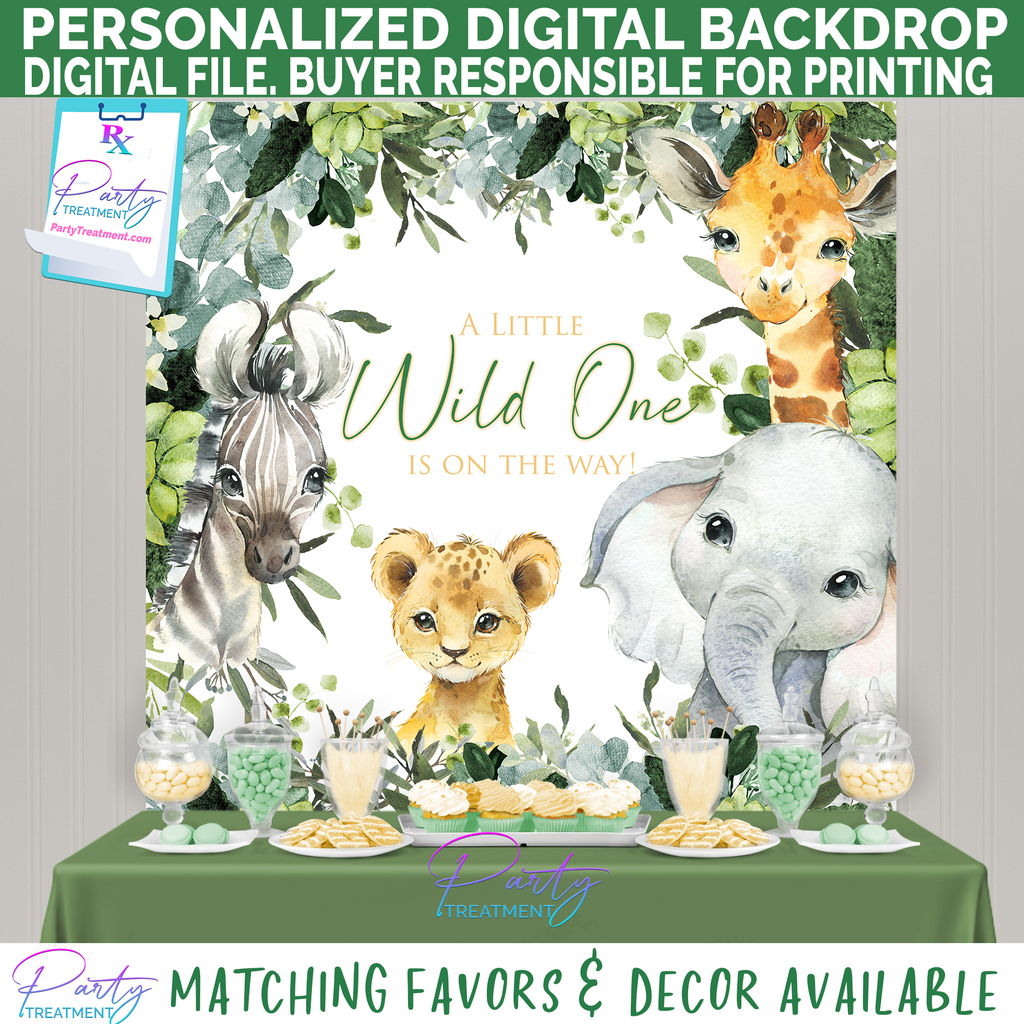 Wild One Safari Baby Shower Birthday Chips Party Favor Label
