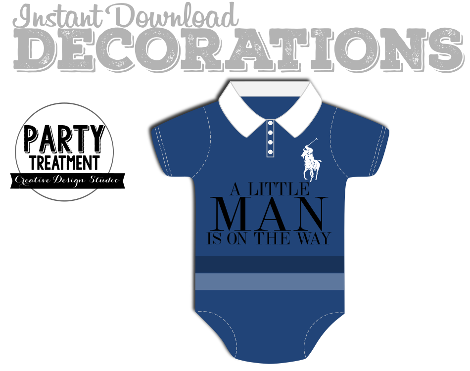 Polo Baby Shower Onesie Centerpiece and decorations by Party Treatment