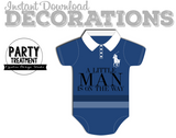 Polo Baby Shower Onesie Centerpiece and Table Decorations by Party Treatment