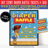 Boy Story Diaper Raffle Set, AFRICAN AMERICAN, INSTANT DOWNLOAD