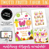 Twotti Frutti Favor Tag, INSTANT ACCESS Digital Download
