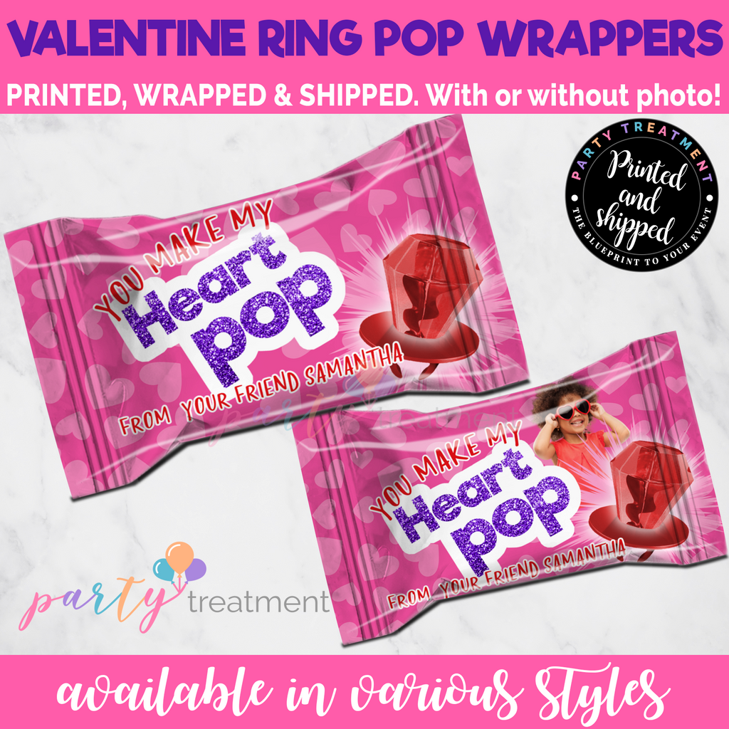 Ring Pop Sucker Valentine Favors