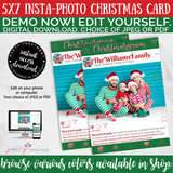 Editable Photo Christmas Card INSTANT DOWNLOAD