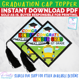 Next Stop First Grade School bus Graduation Cap Topper