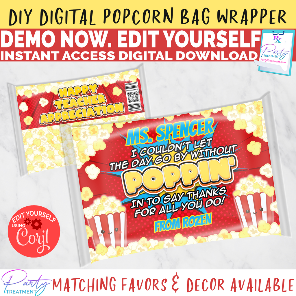 Popcorn Teacher Appreciation Superhero Printable DIGITAL DOWNLOAD – Party Treatment popcorn-teacher-appreciation-superhero-printable-digital-download-party-treatment