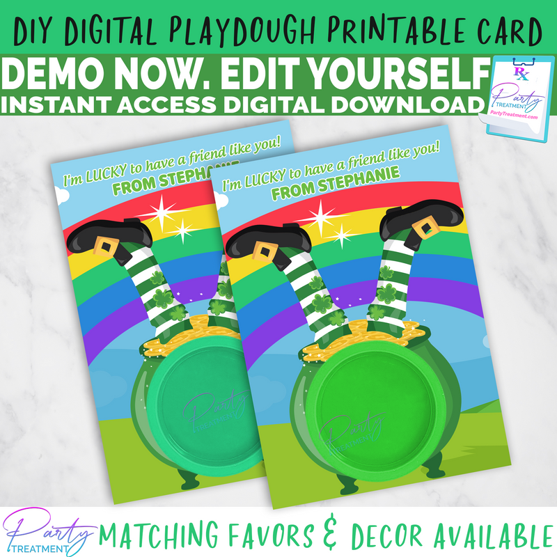 Playdough St Patrick Printable INSTANT DOWNLOAD