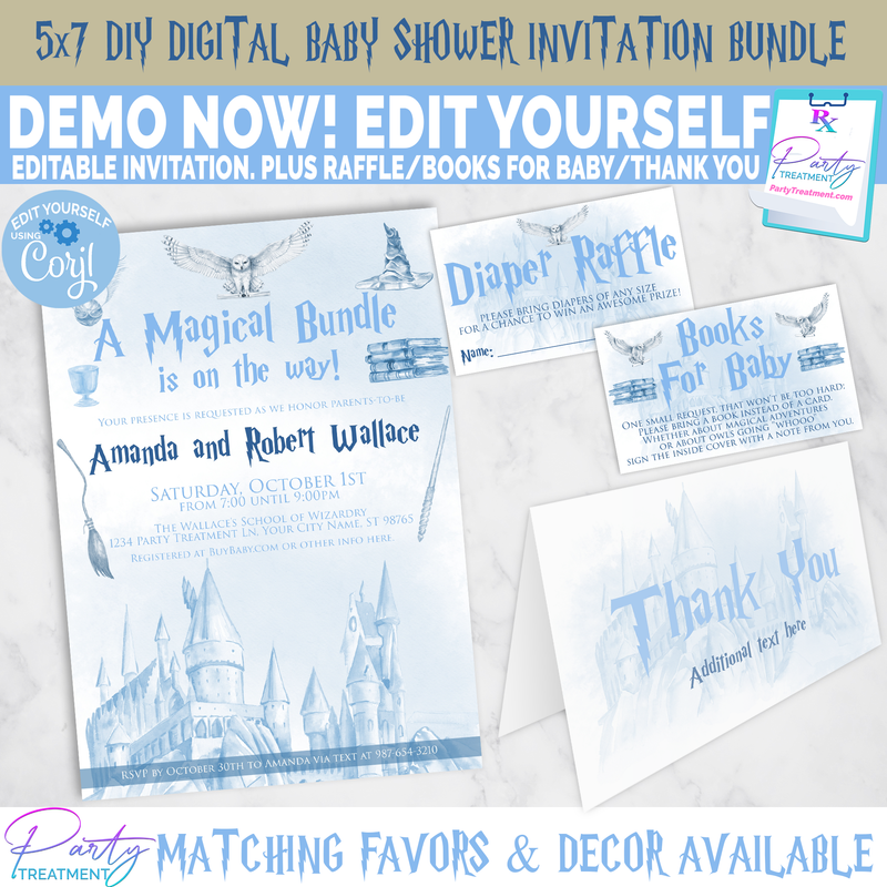 Blue Magical Bundle is on the Way Invitation Set