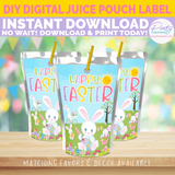 Easter Bunny Juice Pouch Label