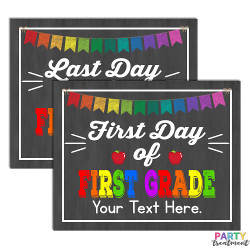 First Day of First Grade School Sign, INSTANT DOWNLOAD and Editable