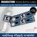 Graduation Water bottle label, Photo Graduation Water bottle label, Personalized Water bottle label, Glitter Water bottle label