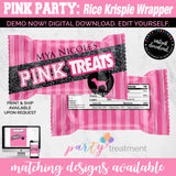 Victoria Secret Inspired Pink Party Rice Krispy Wrapper, INSTANT DOWNLOAD