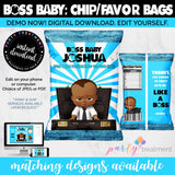 Boss African American Baby chip bag, African American Boss Favor Bag, Baby Boss favors, INSTANT DOWNLOAD
