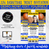 Basketball Birthday Invitation, Basketball Ticket Invitation, Basketball Invitation, Basketball Photo Invitation, INSTANT DOWNLOAD